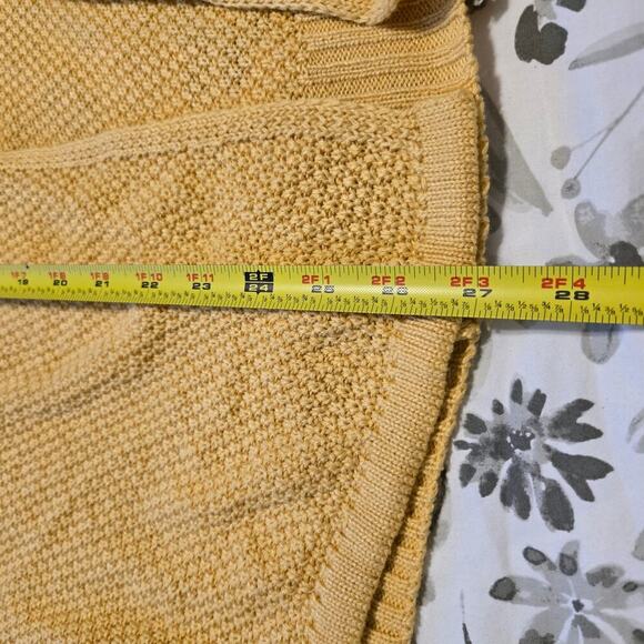 Velvet by Graham & Spencer marigold yellow cardigan size Small loose knit Office - Picture 7 of 9